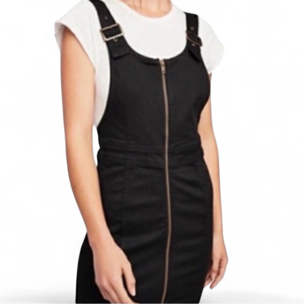 FREE PEOPLE | Black Denim Overalls Dress
